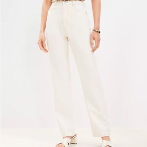 Women’s LOFT Cream Relaxed High-Rise Jeans